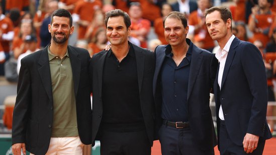 Rafael Nadal’s soul-stirring moment as Federer, Djokovic join tribute; French Open’s ‘footprint’ gesture shines
