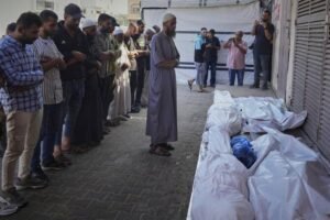 Israeli strike kills 10 children queuing outside medical centre in Gaza